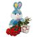 red roses with plush toy and chocolates. Ufa